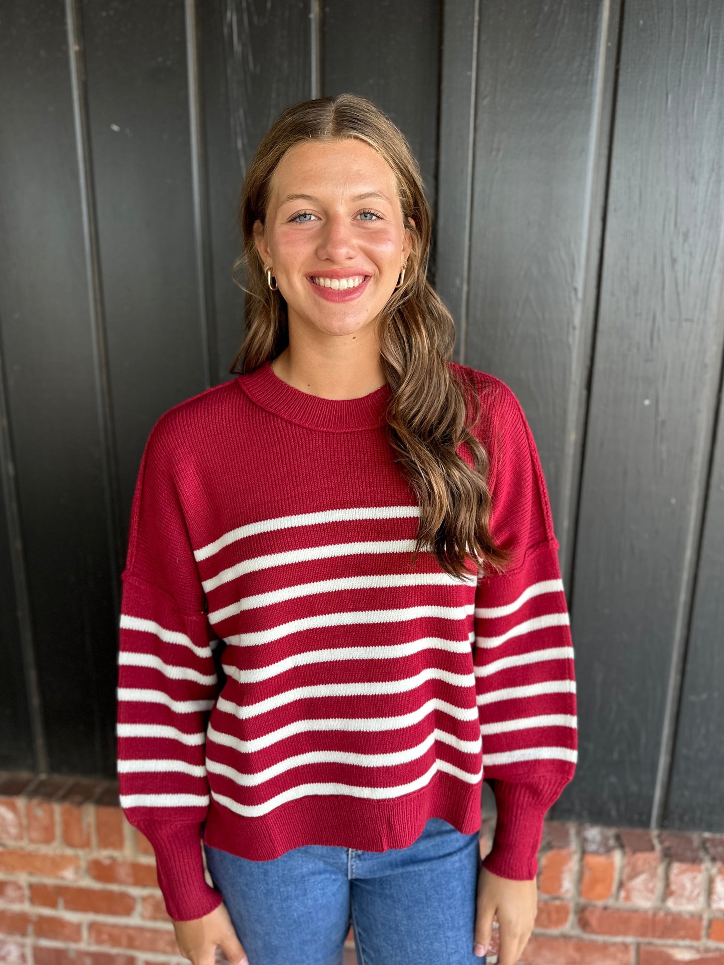 Burgundy Stripe Sweater