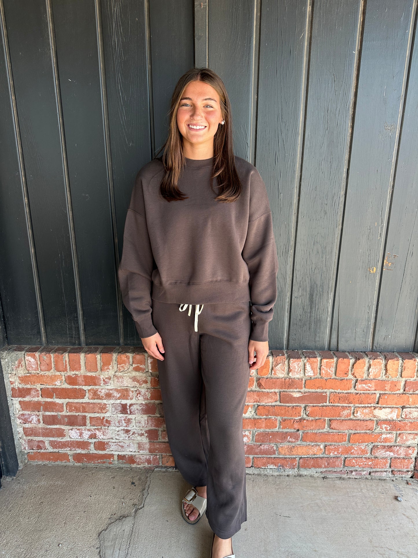 Expresso Cloudwalk Balloon Sleeve Fleece Crewneck