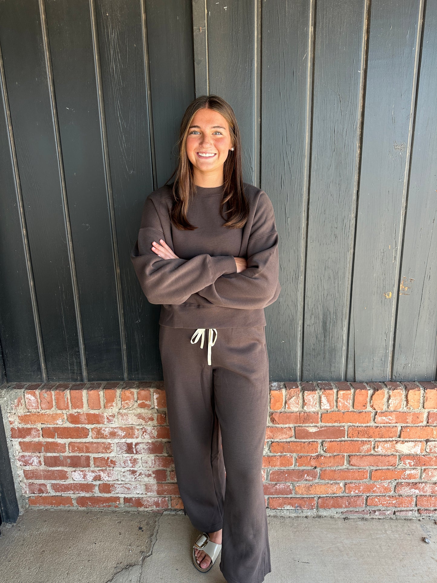 Expresso Cloudwalk Balloon Sleeve Fleece Crewneck