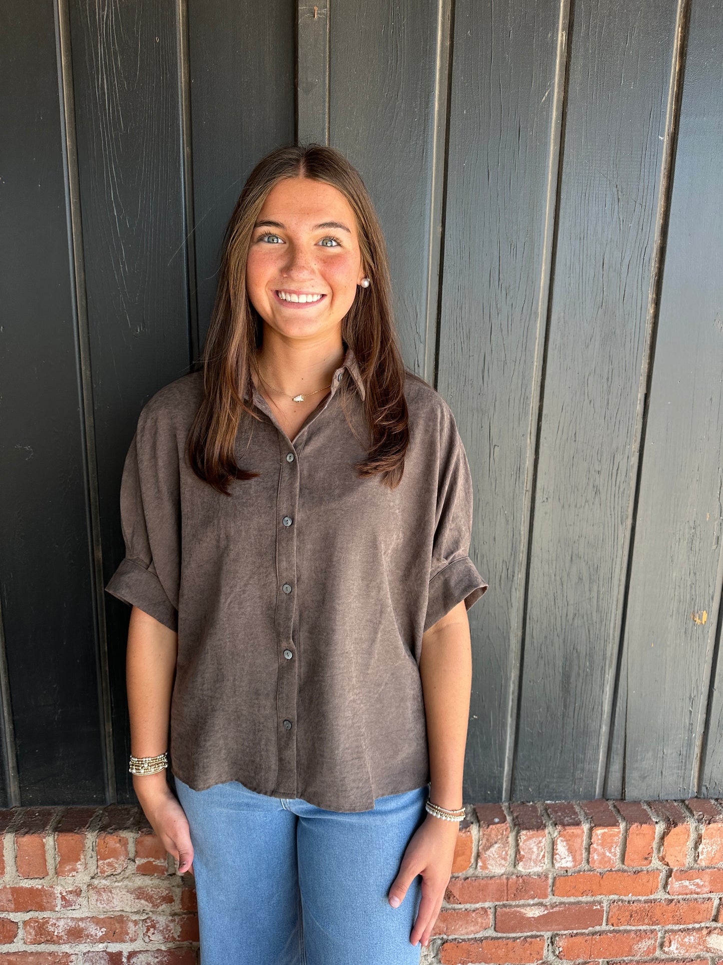 Brown dolman  sleeve top