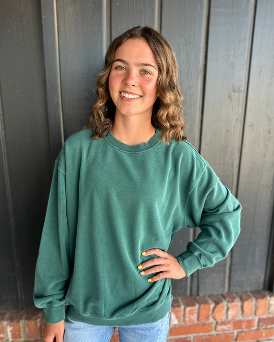 Green Oversized Mineral Washed Sweatshirt