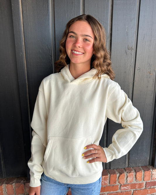 Cream Essential Comfort Hoodie With Kangaroo Pocket