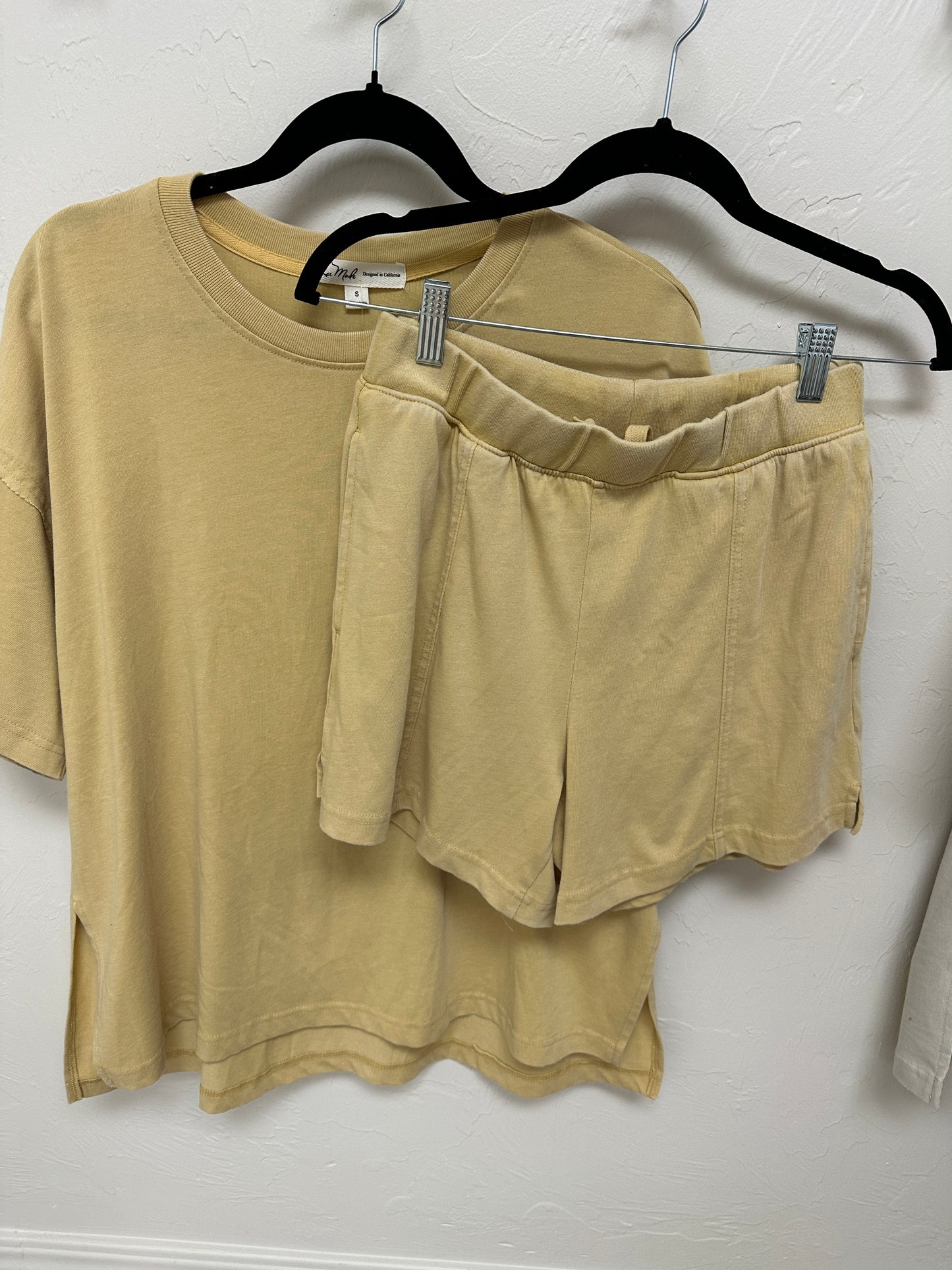 Dandelion Mineral Washed Side Slit Short Set