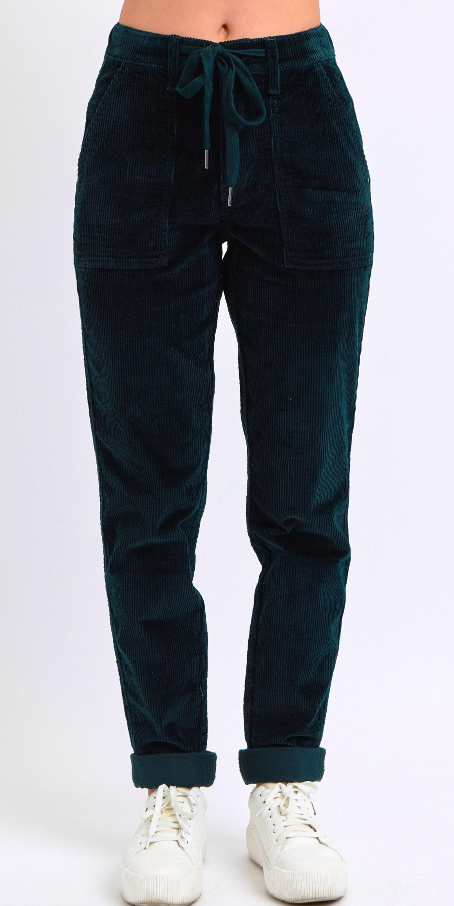 Judy Blue Emerald Green Corduroy Cuffed Joggers