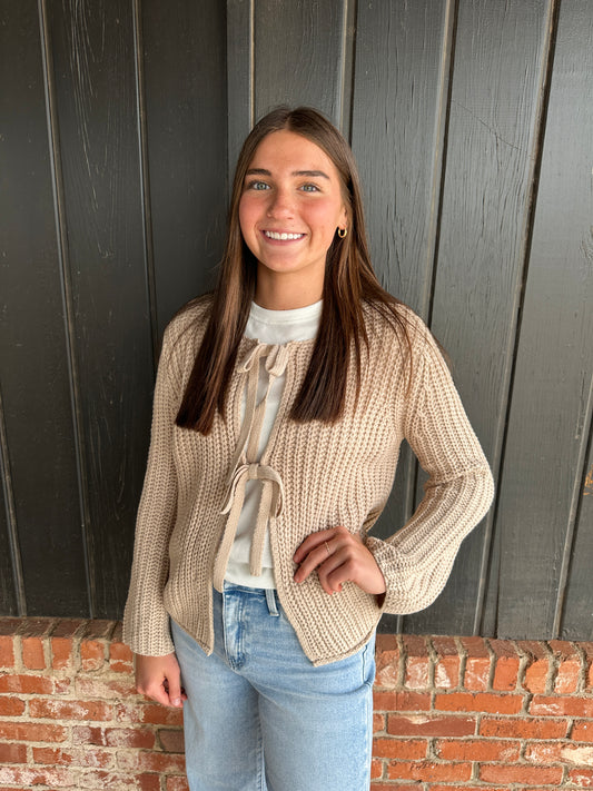 Tan Solid Loose Gause Knit Sweater