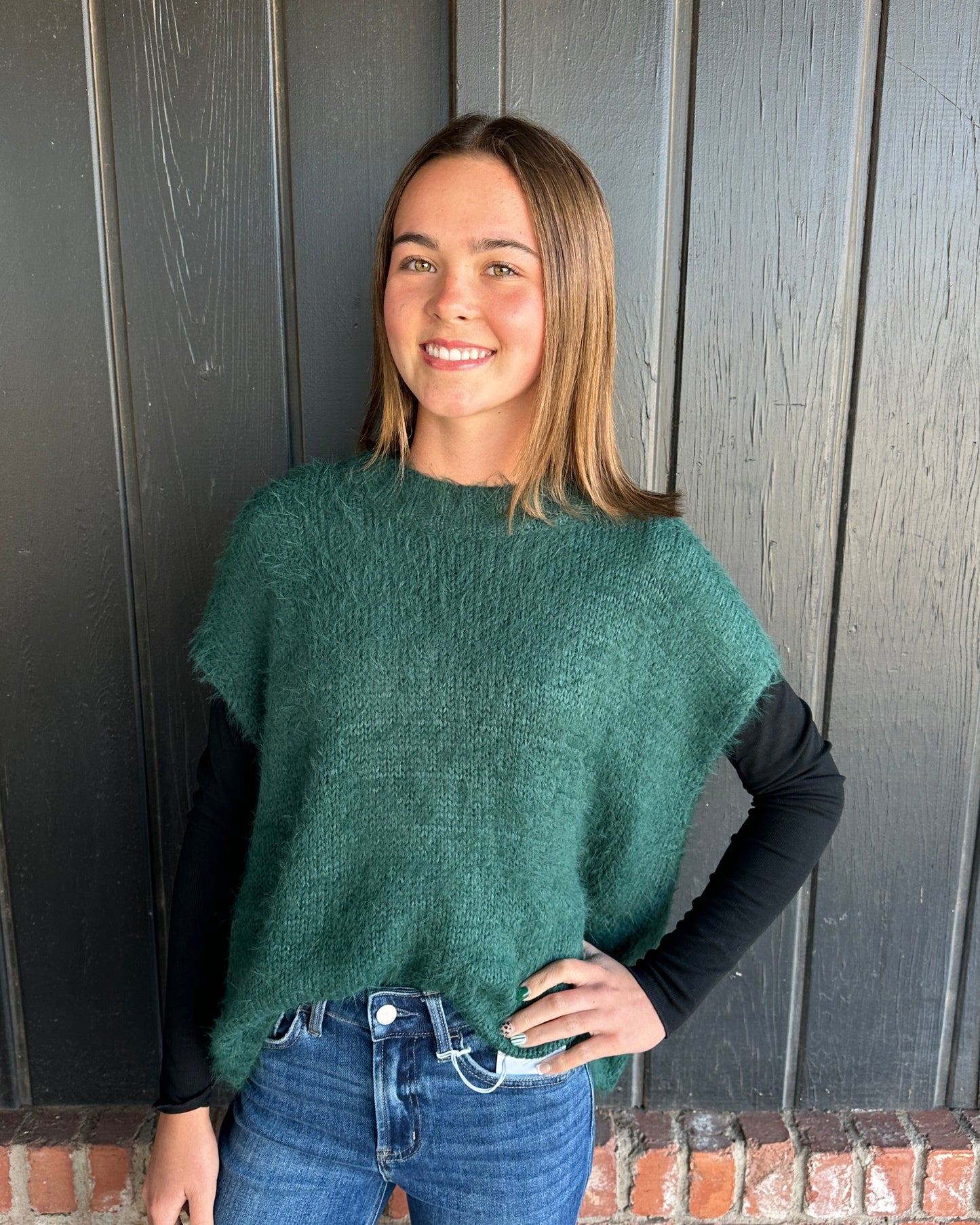 Hunter Green oversized sweater vest