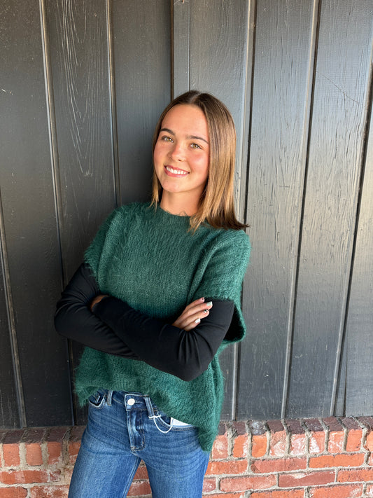 Hunter Green oversized sweater vest
