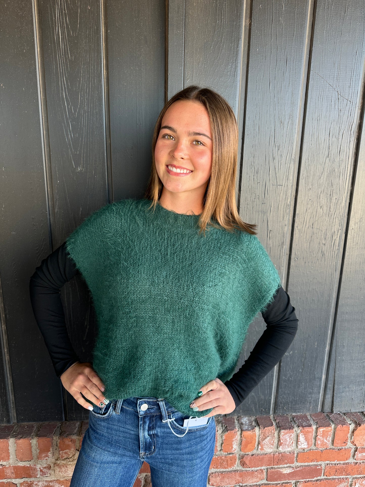 Hunter Green oversized sweater vest