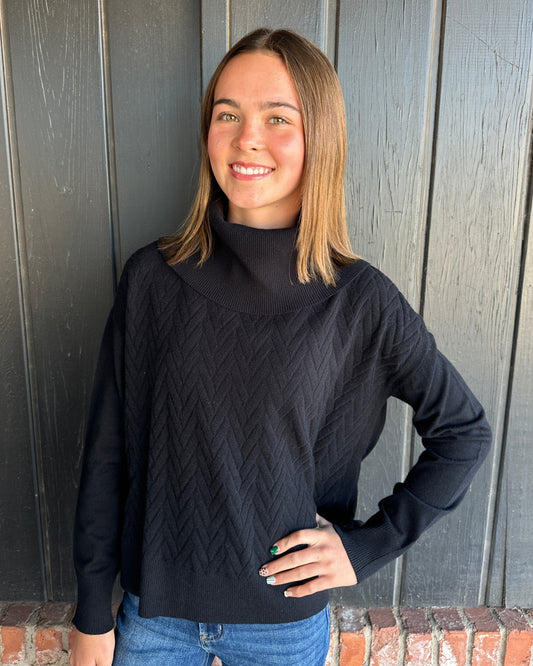 Black Cowl Neck Sweater