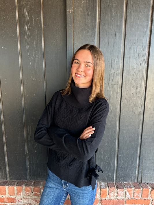 Black Cowl Neck Sweater