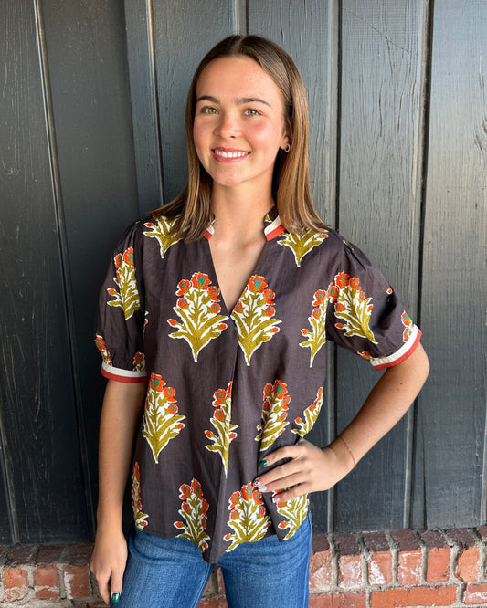 The Jacy Floral Detailed Top