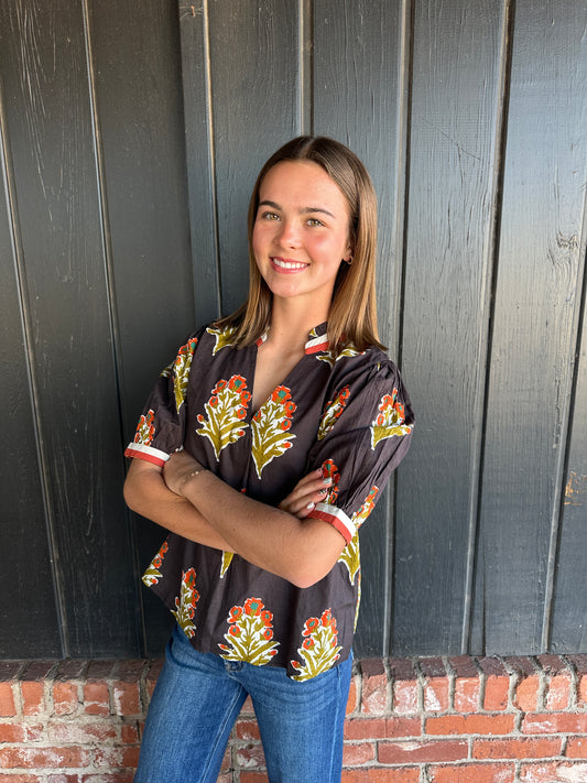 The Jacy Floral Detailed Top