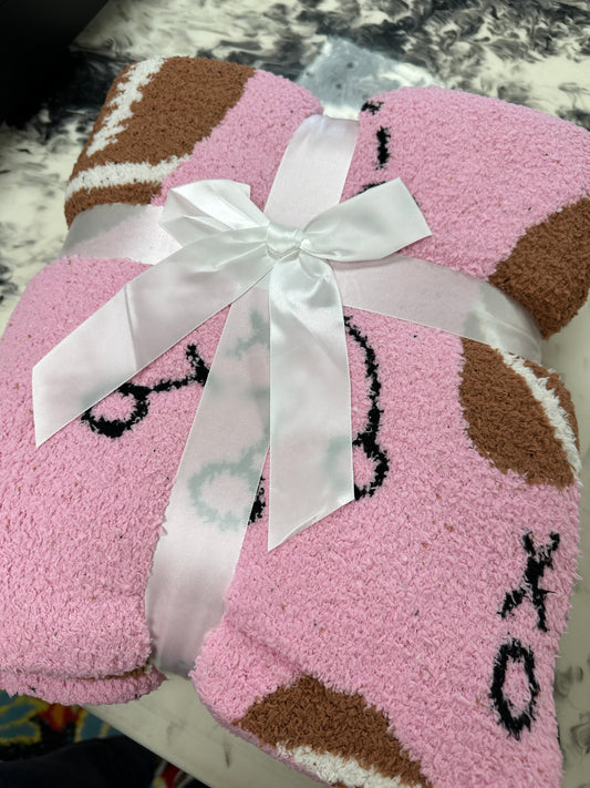 PINK Football Blanket