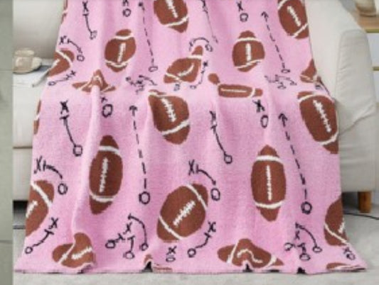 PINK Football Blanket