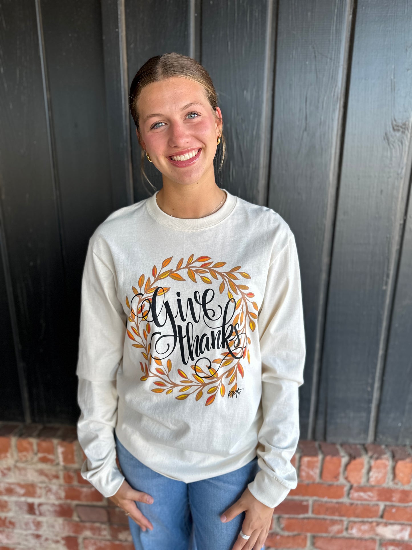 Give Thanks Long sleeve Graphic Tee