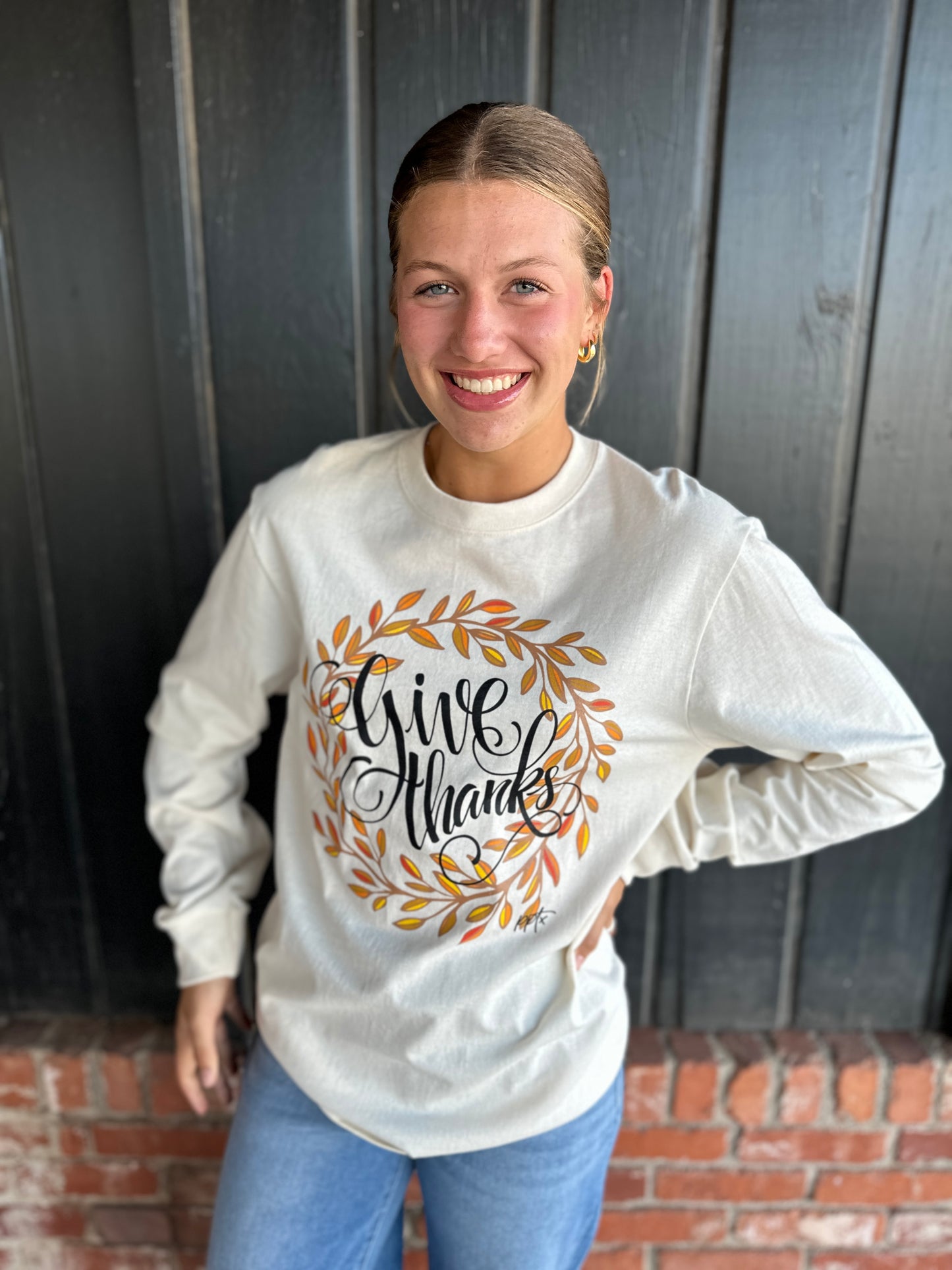 Give Thanks Long sleeve Graphic Tee