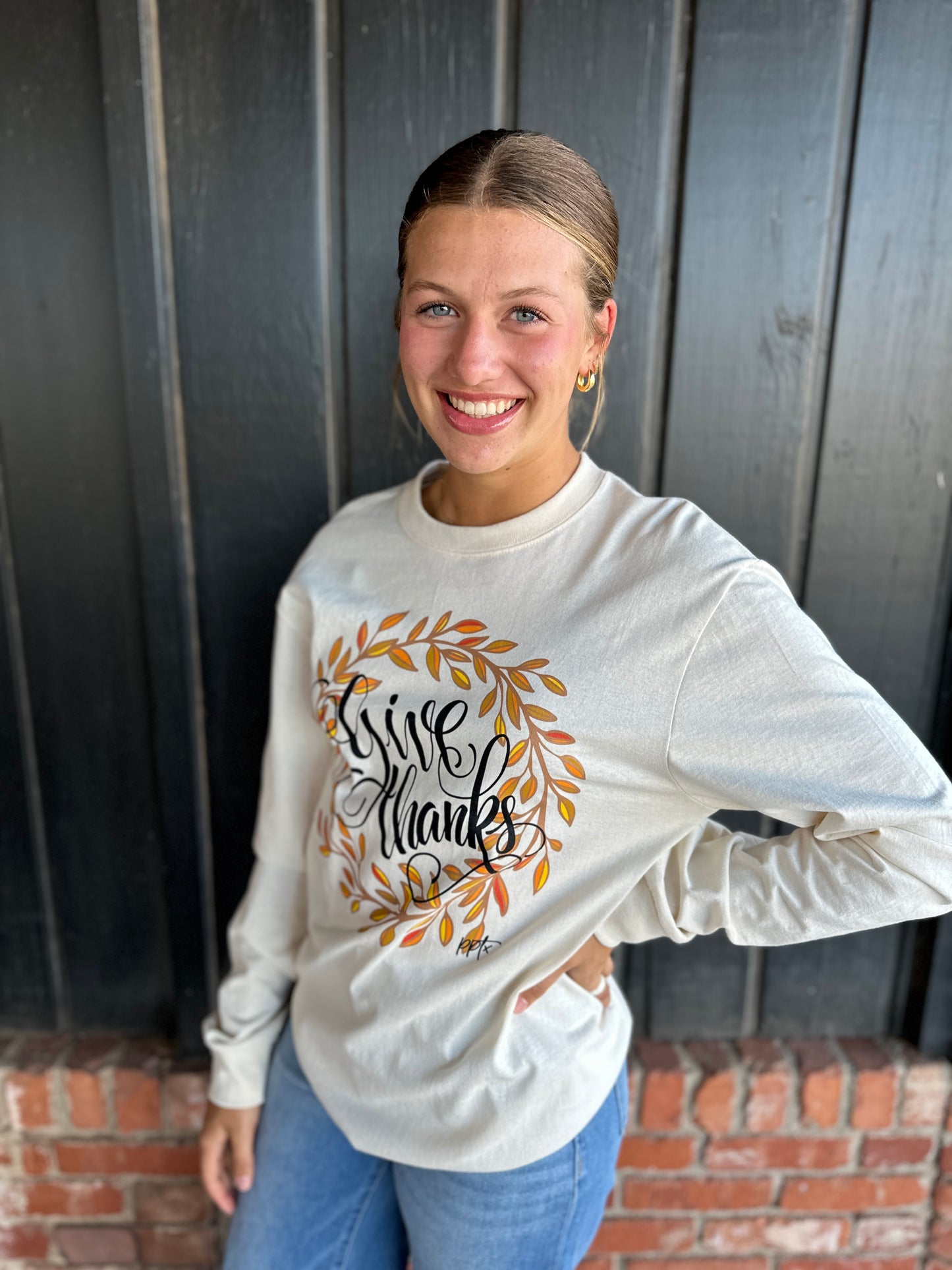 Give Thanks Long sleeve Graphic Tee