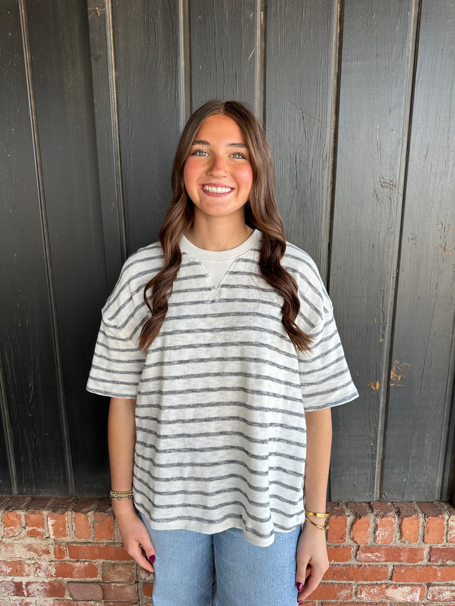 Black Jersey textured top