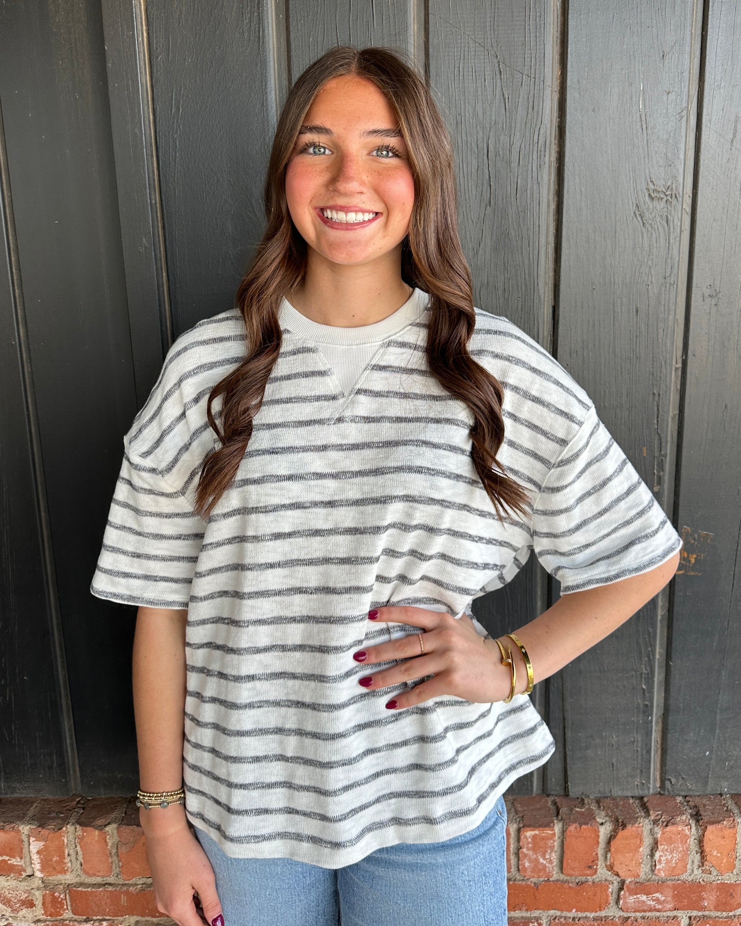 Black Jersey textured top