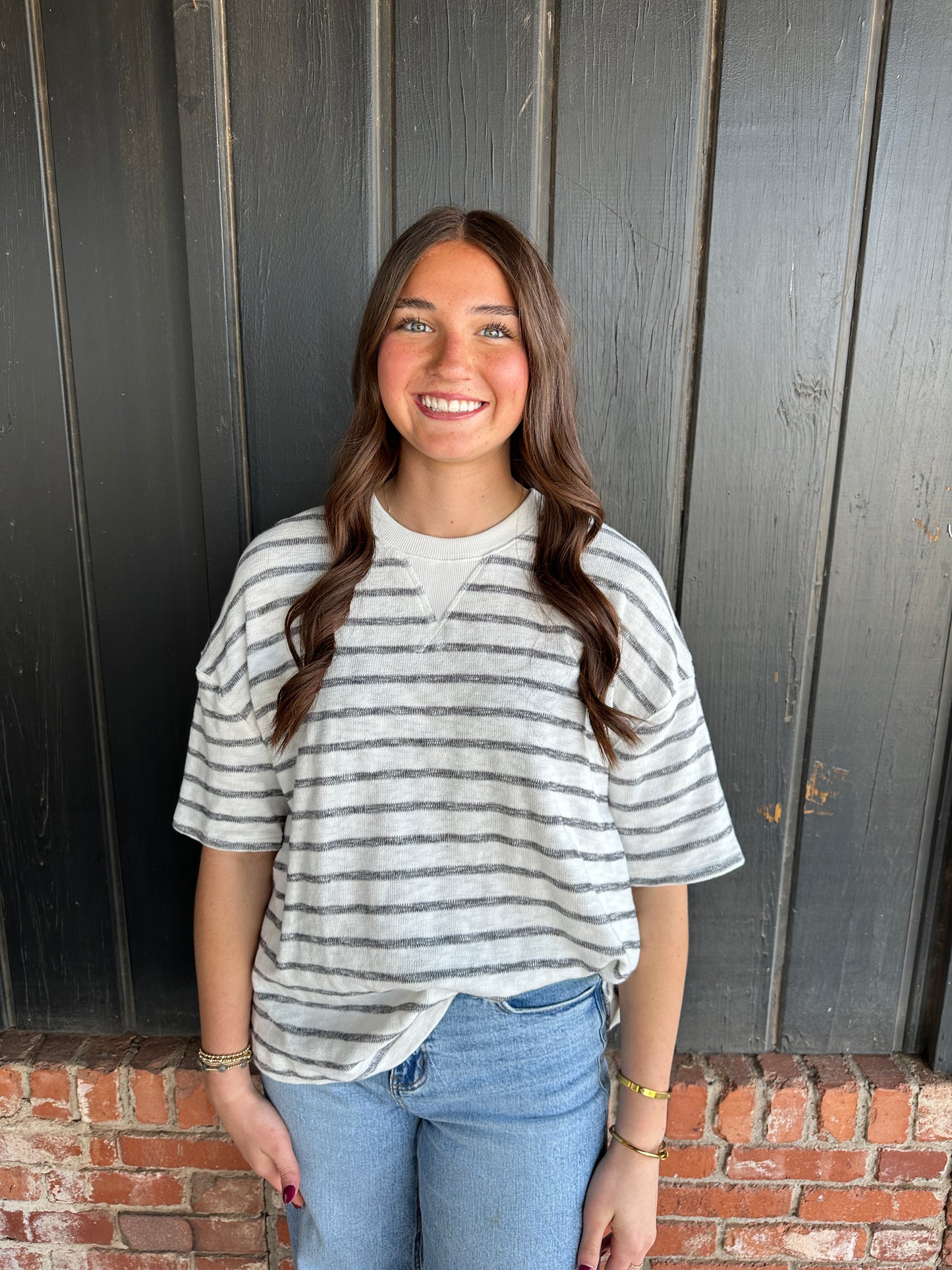 Black Jersey textured top