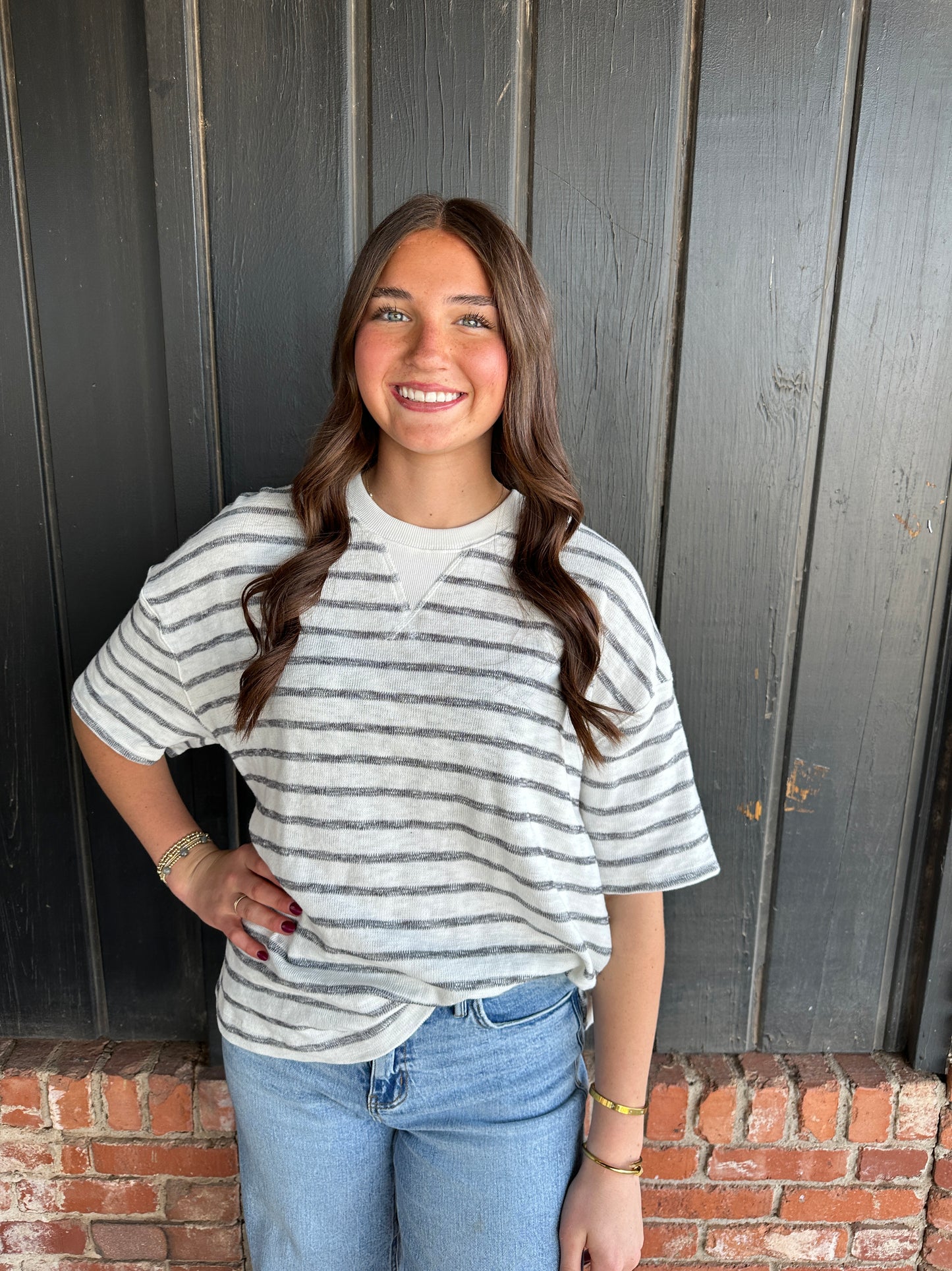 Black Jersey textured top