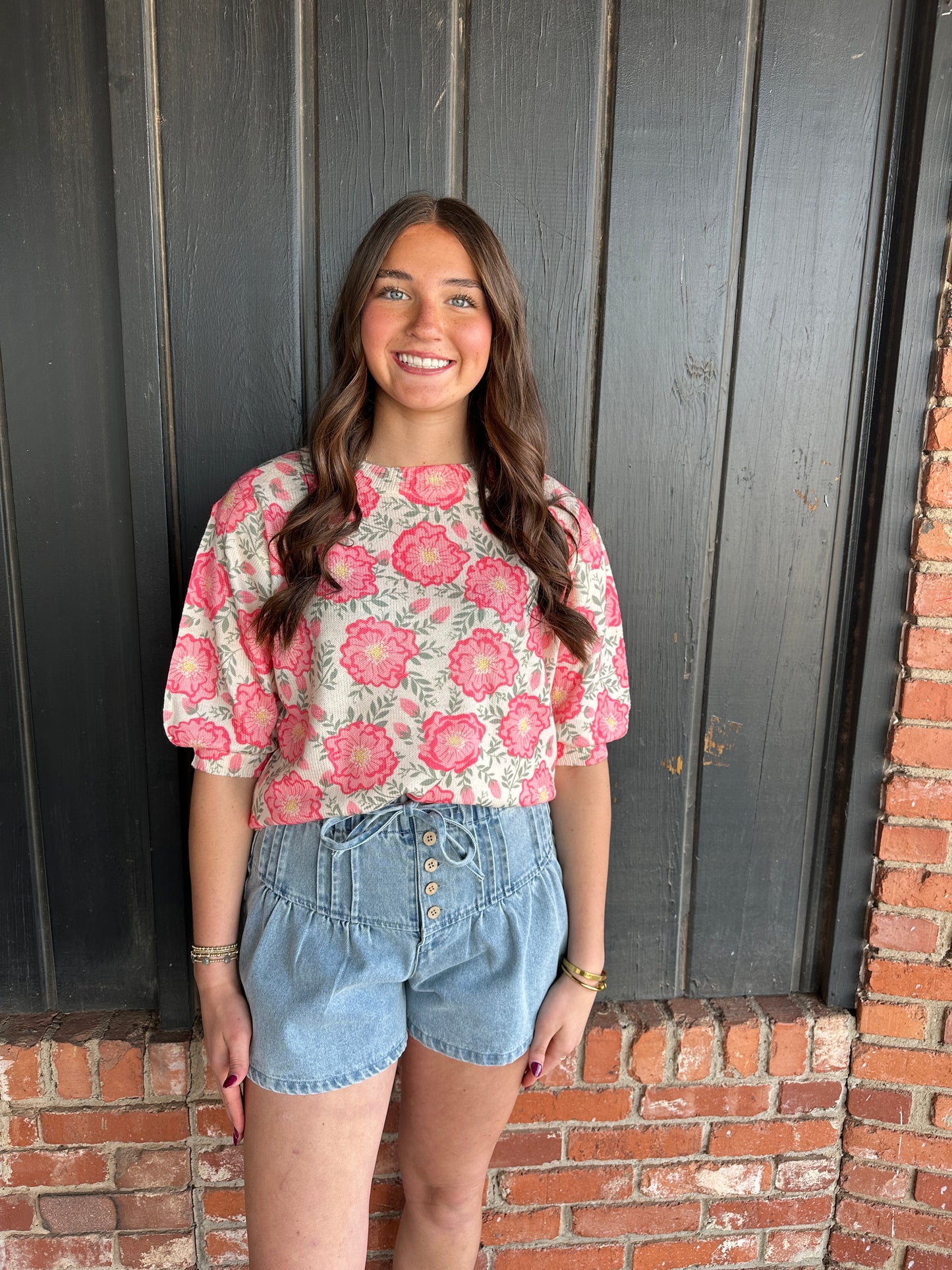 Flower printed Puff Sleeve Top