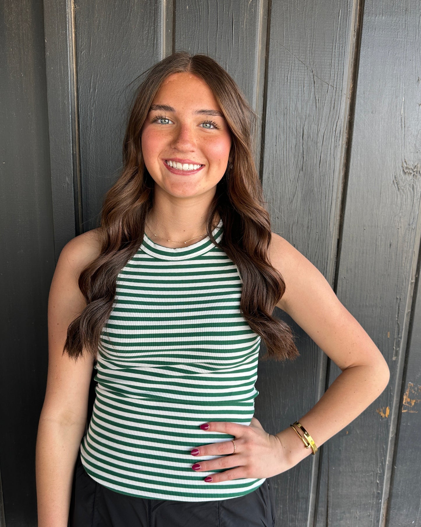 Hunter Green Ribbed Tank