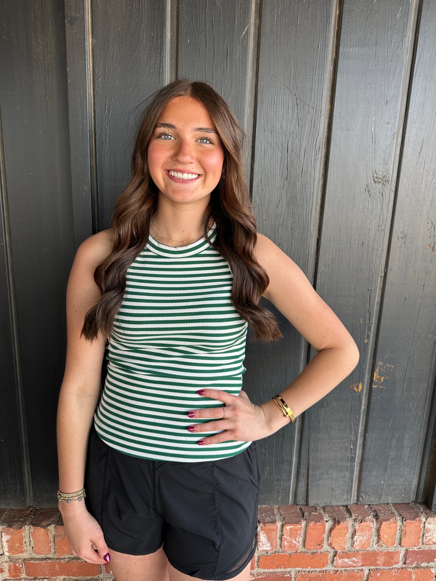 Hunter Green Ribbed Tank