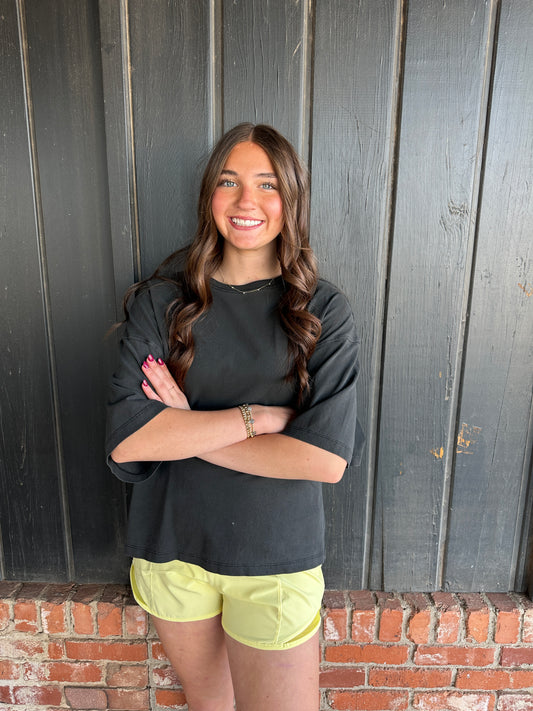 Yellow Recycled Active Short with Mesh