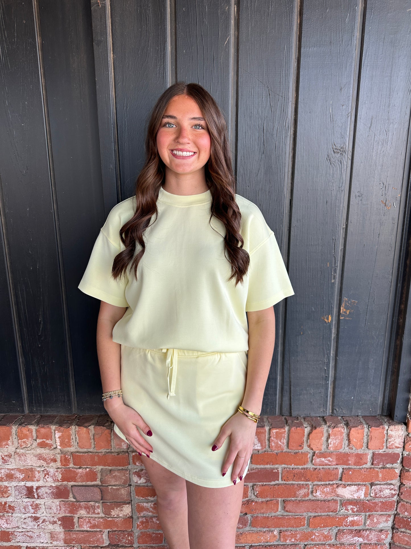 Lemonilla Modal Scuba Basic Short Sleeve Top