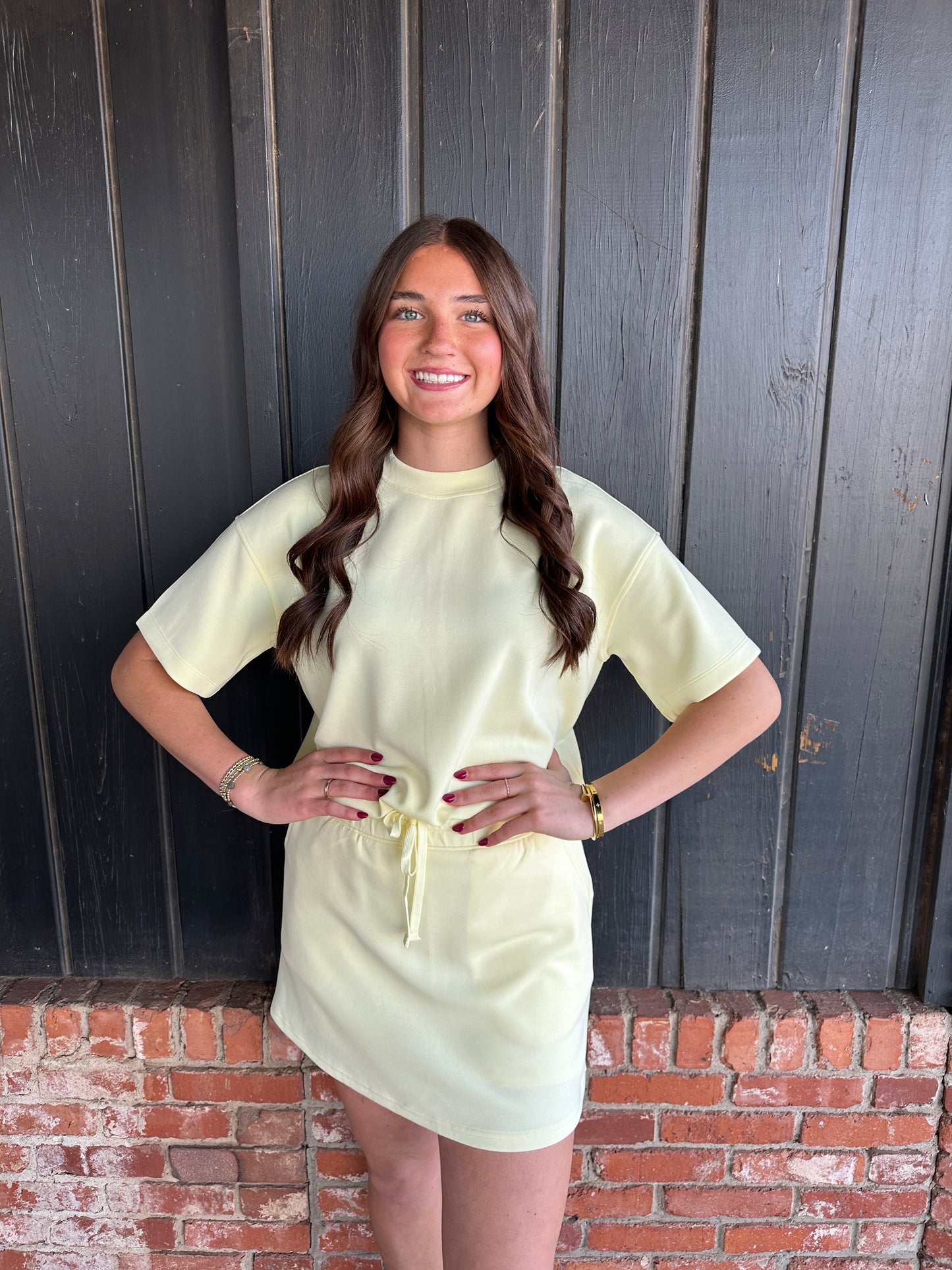 Lemonilla Modal Scuba Basic Short Sleeve Top