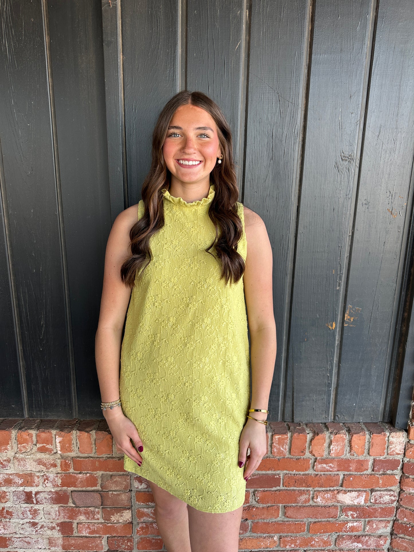 Green Lace ruffled Dress