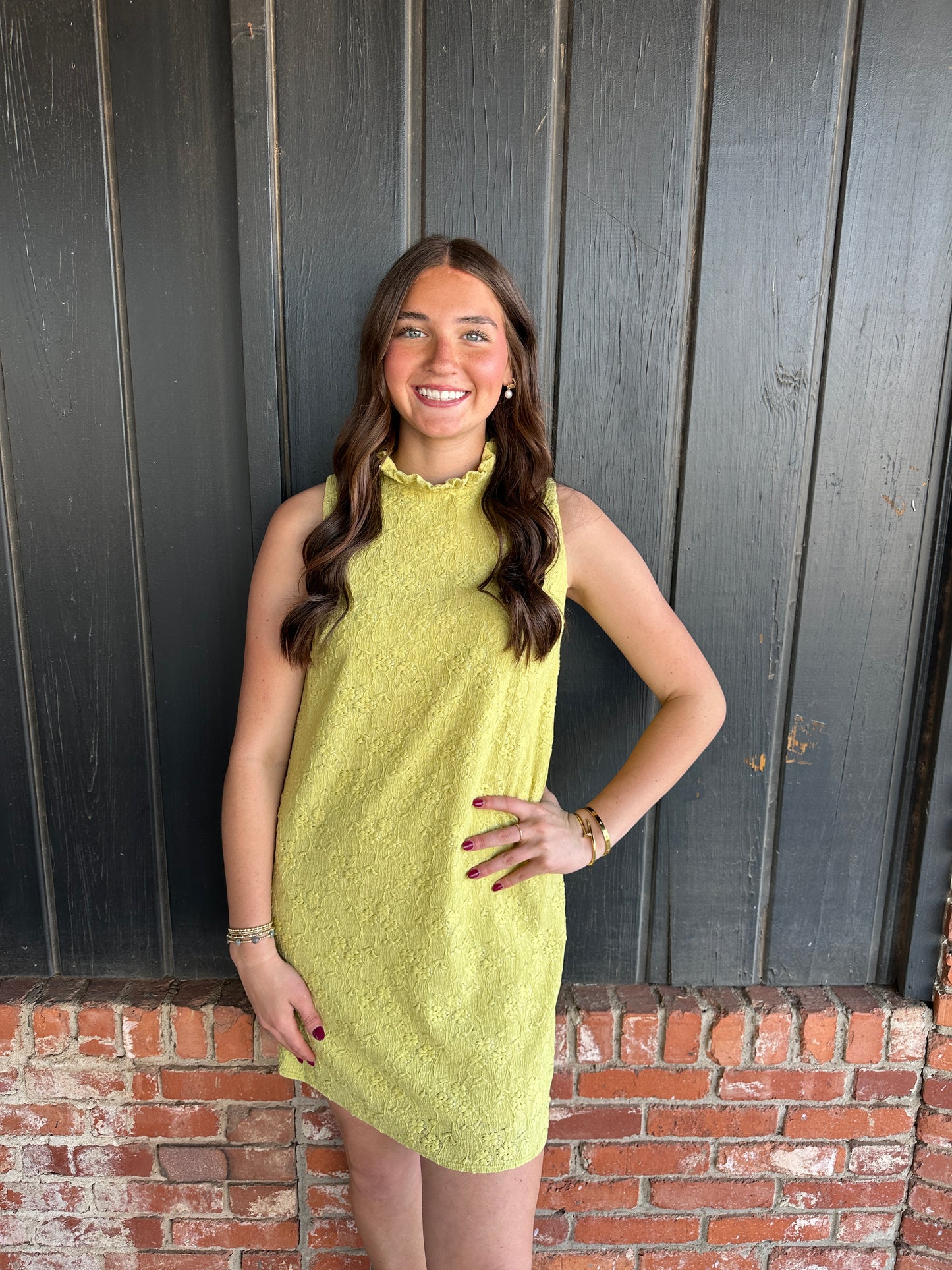 Green Lace ruffled Dress