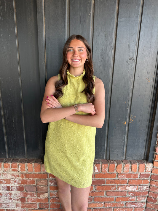 Green Lace ruffled Dress