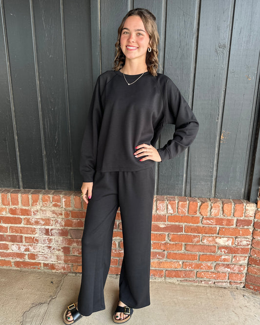 Black Pullover and Pant Set