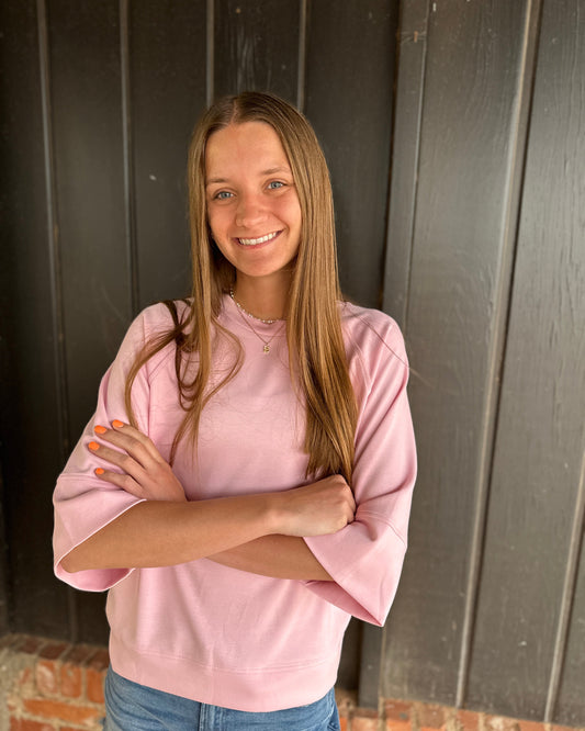 Ice Pink Raglan sleeve top