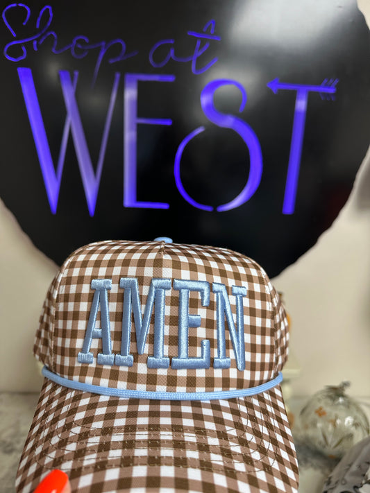 AMEN Gingham Trucker Hat