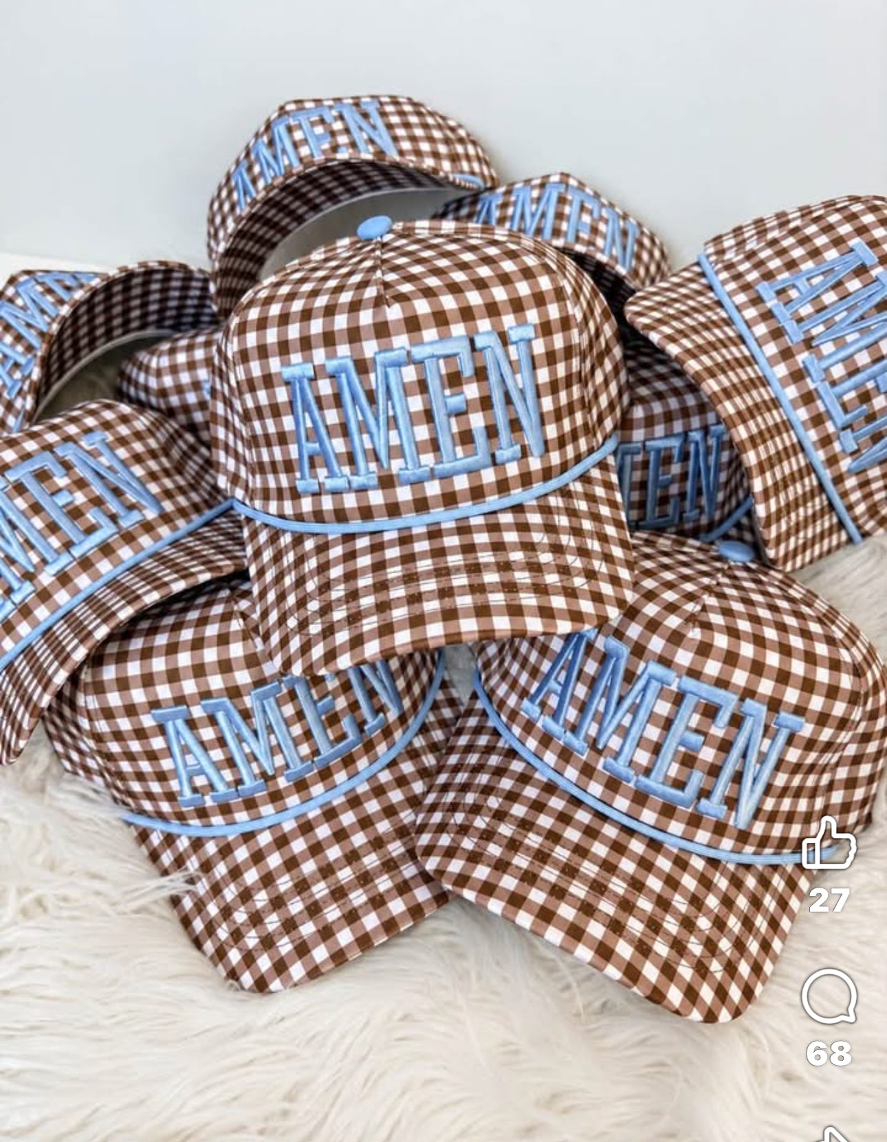 AMEN Gingham Trucker Hat