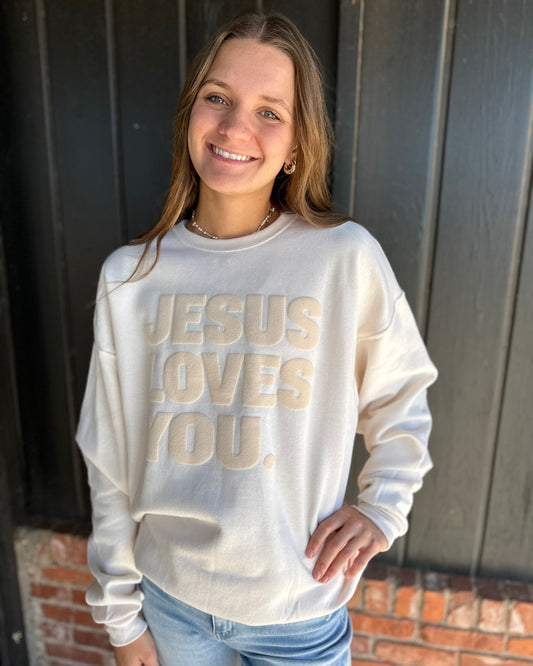 Jesus Loves You Puff Sweatshirt