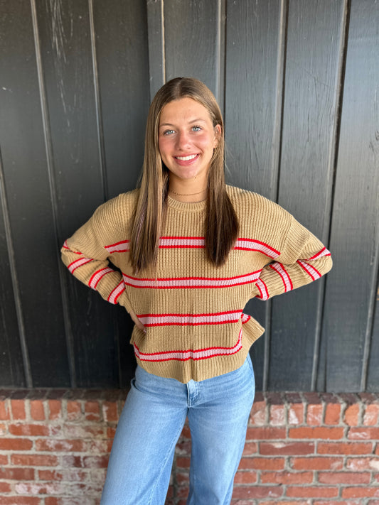 Mocha Combo Striped Sweater
