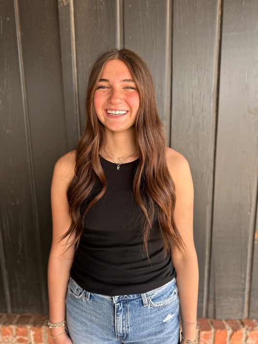 Crew Neck Ribbed Knit Tank Top