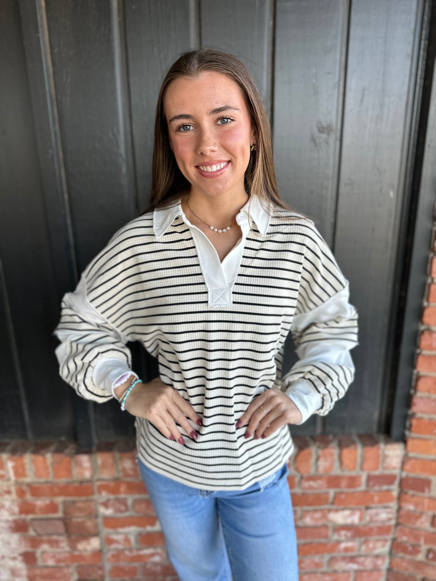 The Maggie Striped Oversized Top