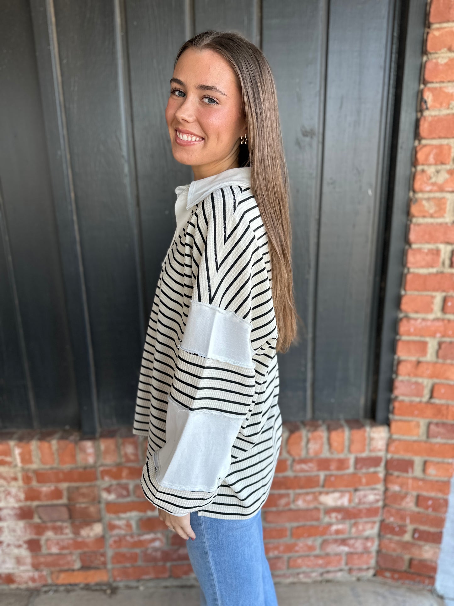 The Maggie Striped Oversized Top