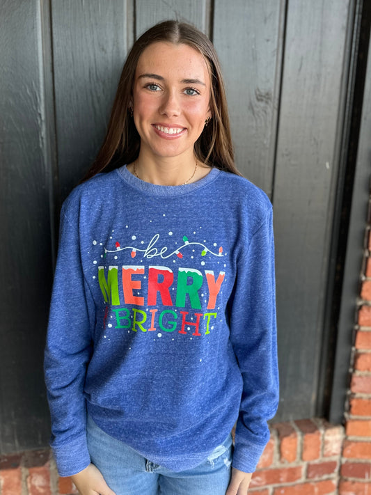 be MERRY and BRIGHT Patch Crewneck