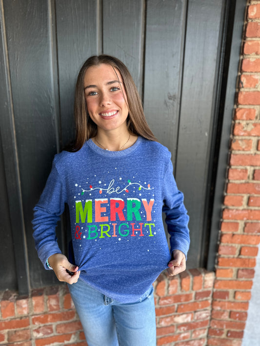 be MERRY and BRIGHT Patch Crewneck