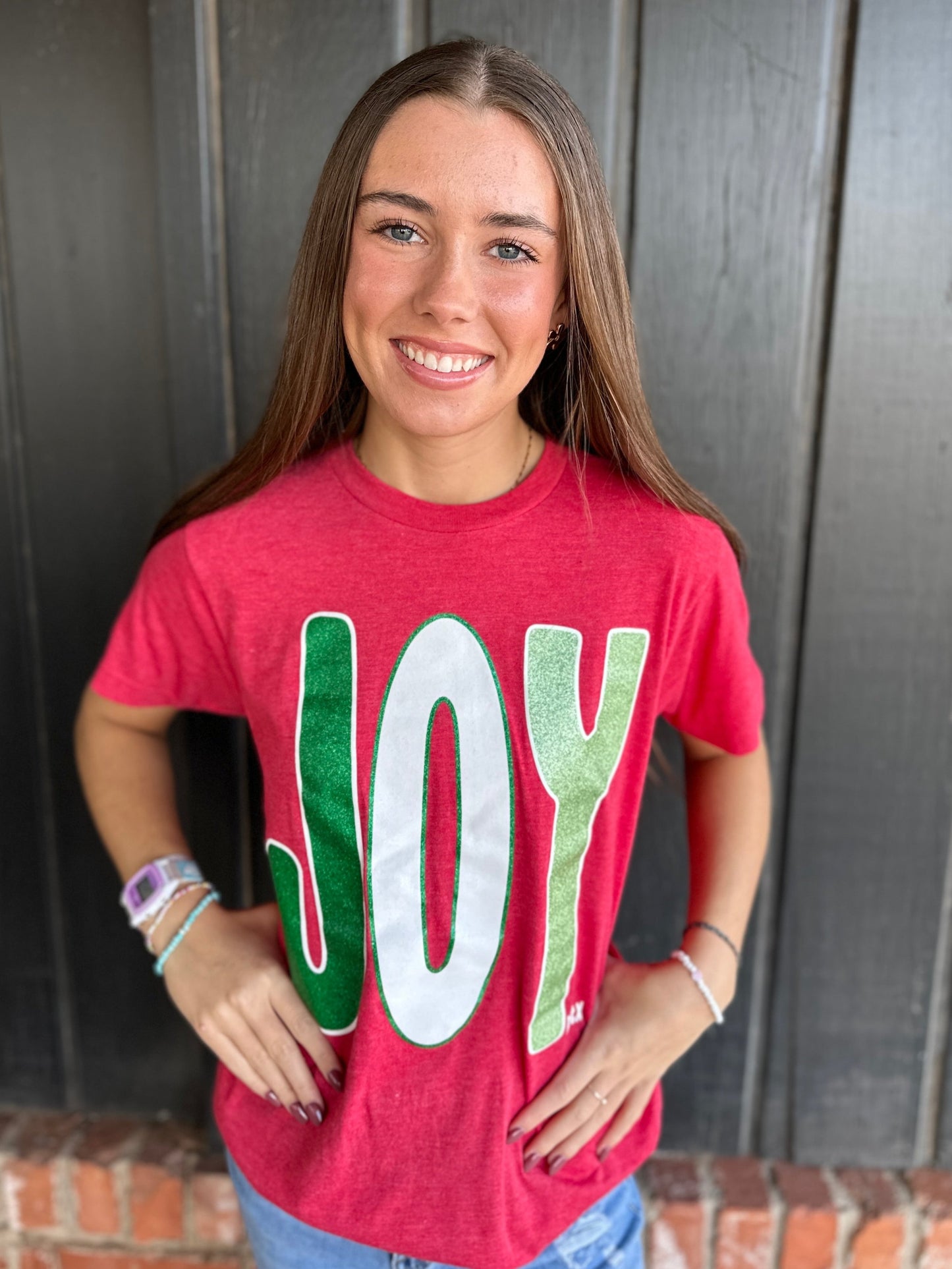 JOY Glitter Graphic Tee