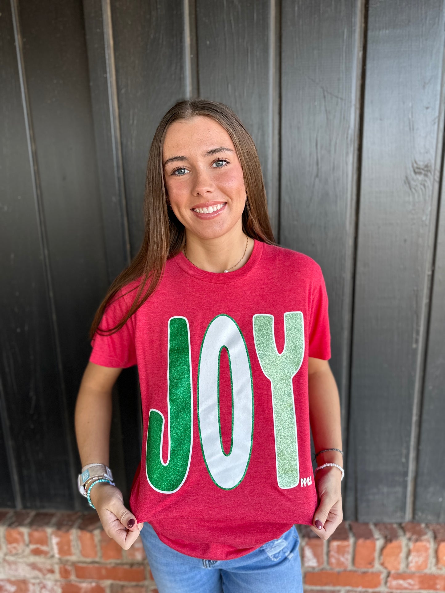 JOY Glitter Graphic Tee