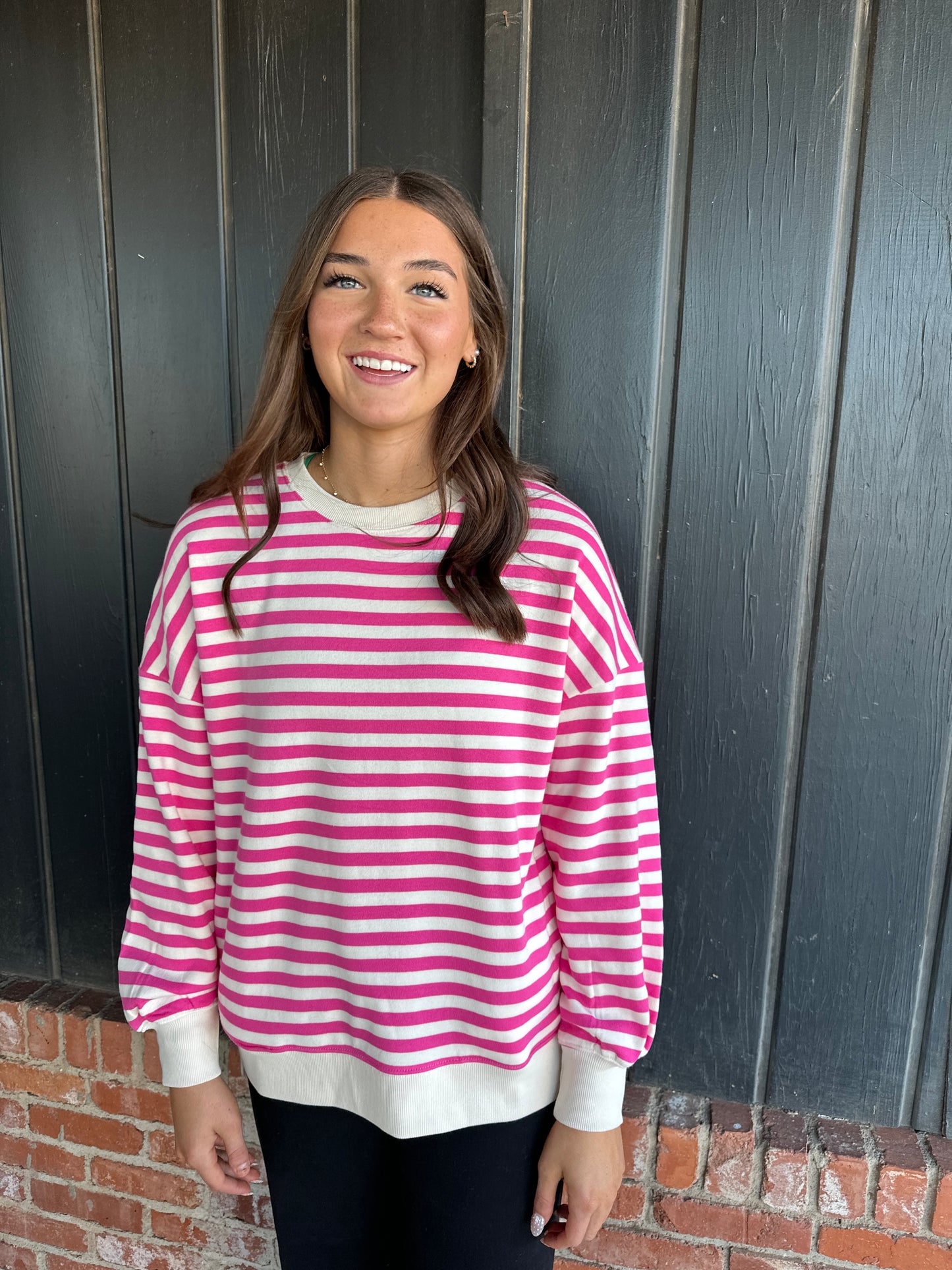 Bright Pink Hi Low Sweatshirt