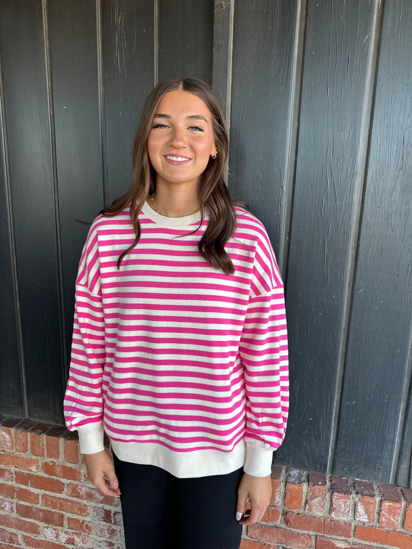 Bright Pink Hi Low Sweatshirt