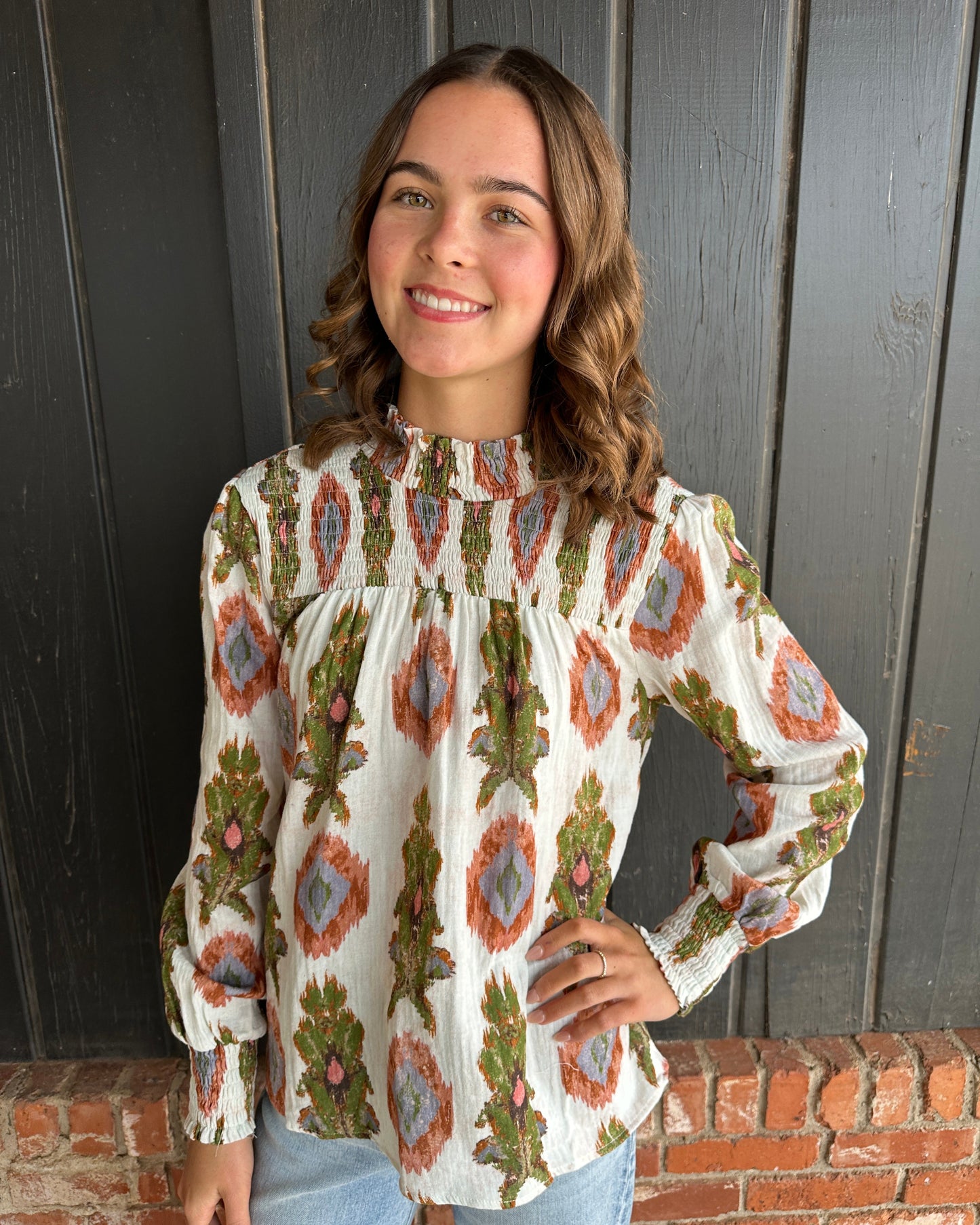The Hannah Smock Printed blouse